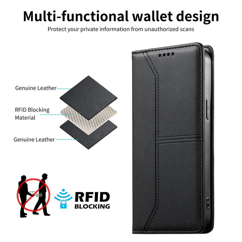 Premium Magnetic Flip Leather Wallet Phone Case Cover