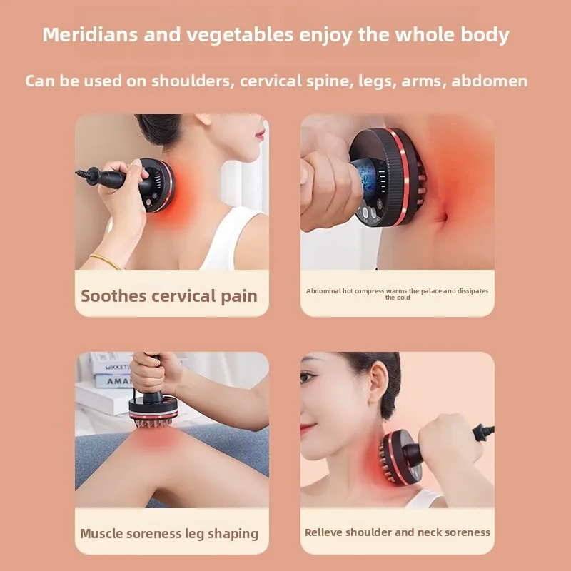 Electric Health Meridian Brush Full Body Guasha Scraping Massage Comb Beauty Weight Loss Dredge Meridian Lymphatic Hot Compress