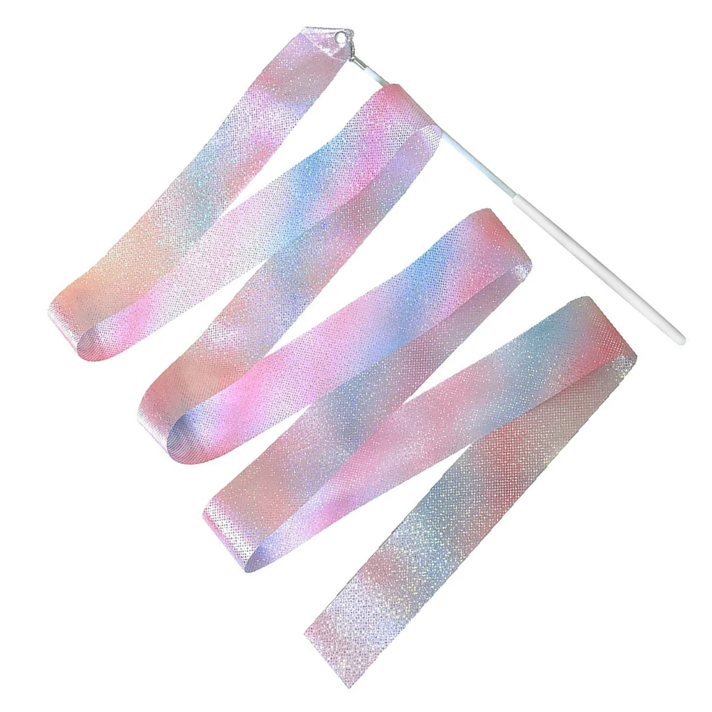2/4M Rhythmic Gymnastics Ribbon Wand Sparkling Dance Ribbon Multifunction Twirling Streamer Aesthetic for Kids Girls gymnastics ribbon