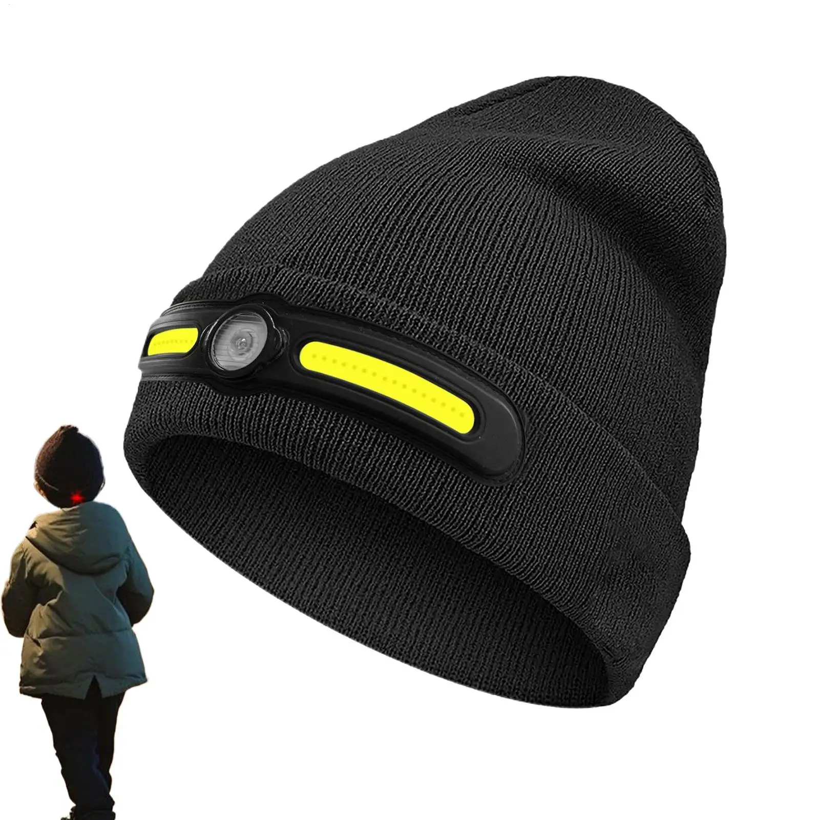 LED Licht Gestrickte Hut Warme Elastische Beanie Herbst Winter Outdoor Sport Nacht Angeln Wandern Camping Glow Motorhaube Unisex Scheinwerfer – Detail 11