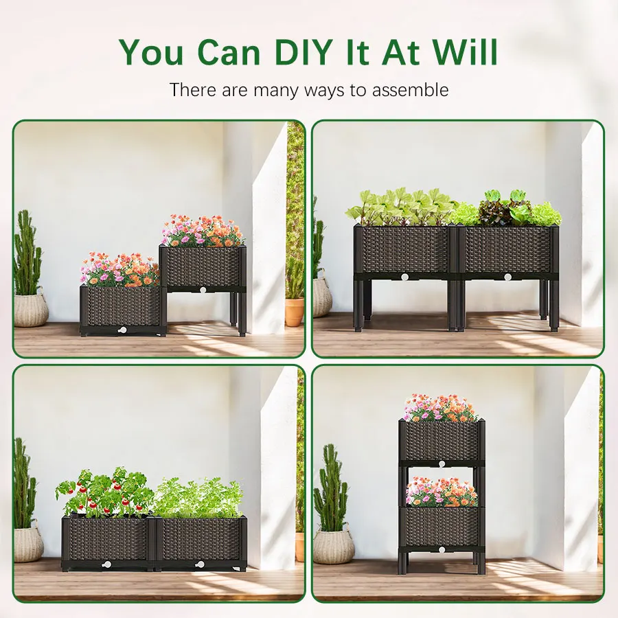 Plastic Flower Pot Box For Vegetable Planting Home Garden Decoration For Plants Indoor Outdoor Planting Box plastic flower pot