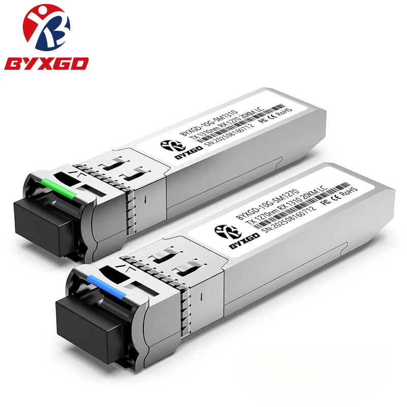 Fiber Transceiver Module SFP Transceiver Module BIDI LC 10G SFP Optical Module For Cisco/Mikrotik/Ubiquiti Router/Switch Adaptive SFP+ Module Zinc alloy SM SFP Transceiver