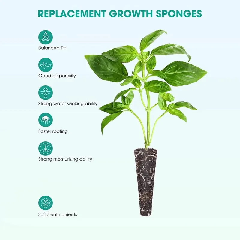 50x Seed Grow Sponges Replacement Root Growth Sponges Seedling Starter Plugs Seed Starting Pod Hydroponic Garden Planting