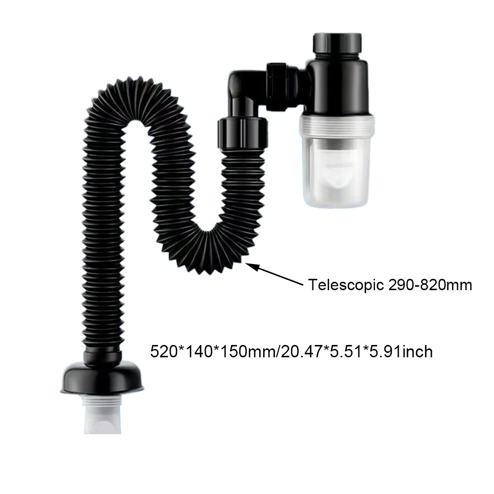 Universal Kitchen Sink Drain Anti Clogging Telescopic Flexible Sink Drain Home Sink Hose Washbasin Pipeline for Bathroom Sink 6