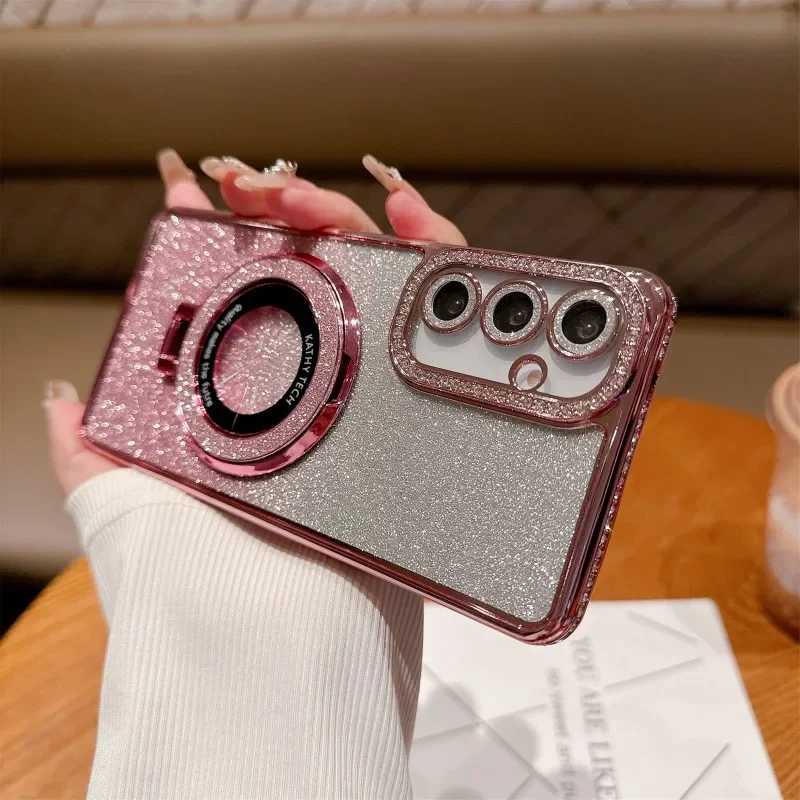 Luxury Magnetic Stand Shockproof Glitter Diamond Phone Case
