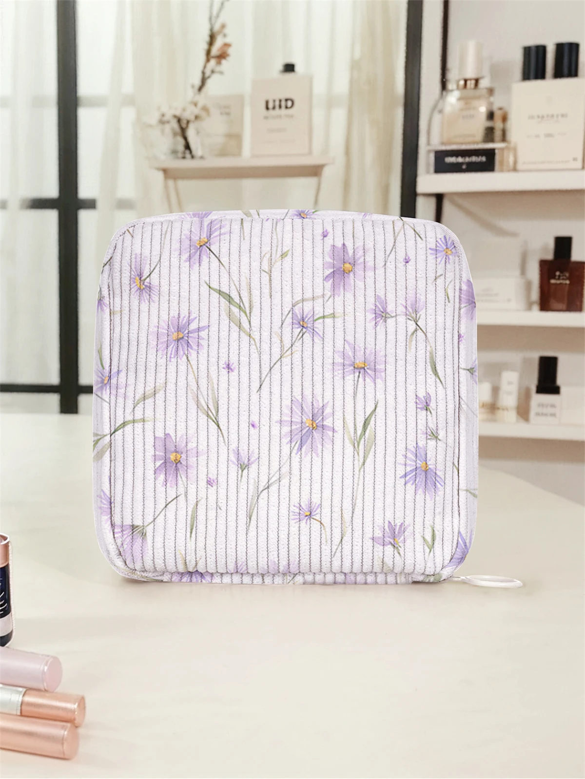 Floral pattern printed sanitary napkin storage bag, women's lightweight tissue bag, sanitary tissue bag