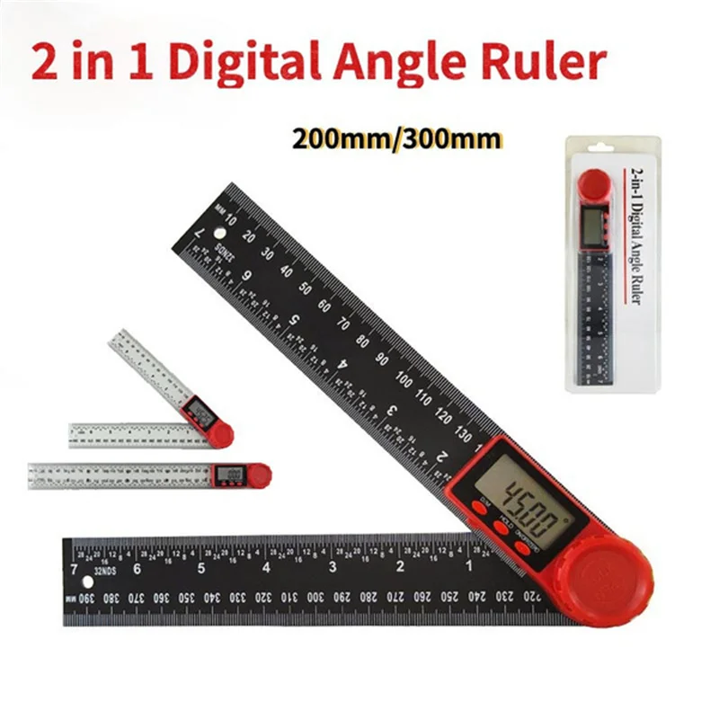 Digital Angle Ruler Inclinometer Angle Digital Electronic Scale Goniometer Protractor Angle Detector Measuring Tool (200/300mm) 6
