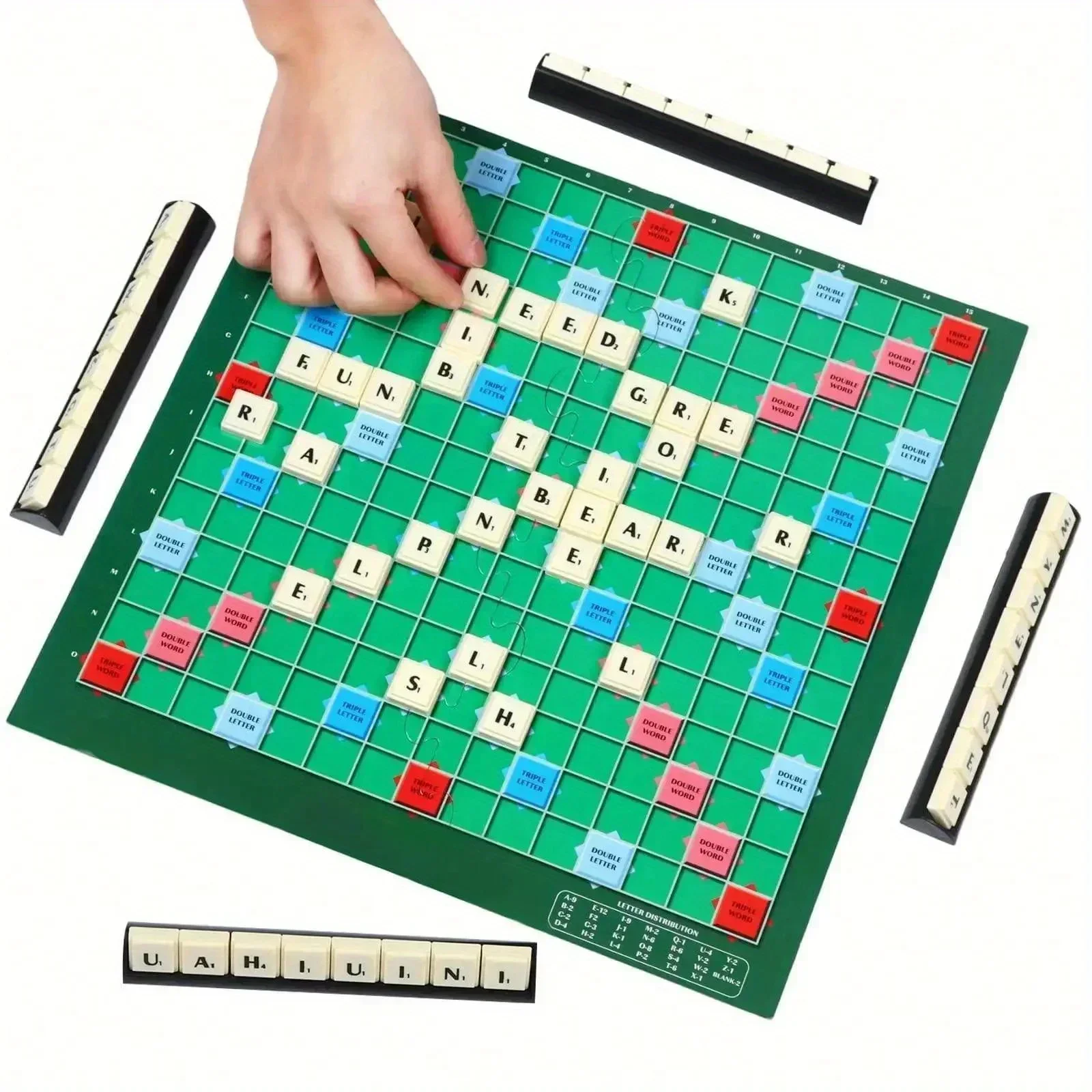 English Scrabble Solitaire Alphabet Chess Jigsaw Board Game 1PCS for 2-4 players