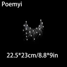 

Poemyi Shiny Hotfix Rhinestones Motif Heat Transfer Iron on Patch Garment Accesspries Patch for Women Dress Neckline Pattern