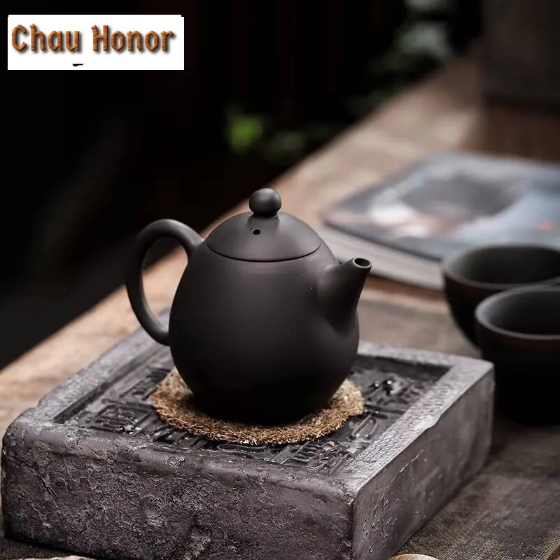 220ml Qingxi Purple Pottery Dragon Egg Pot Handmade Household Iron Tire Tea Maker Kung Fu Tea Set Tea Ceremony Accessories Gift