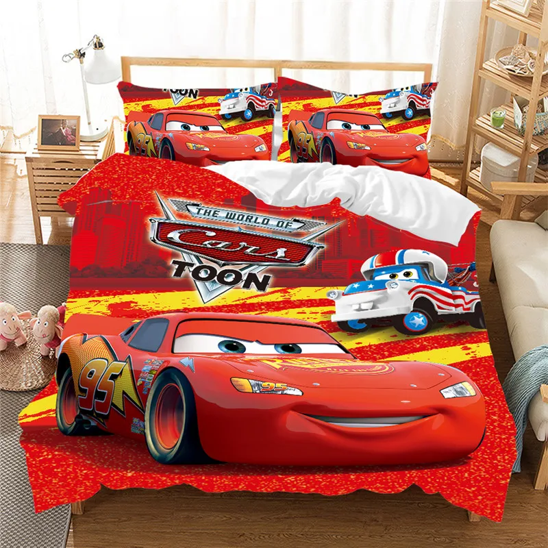 Disney Red Lightning McQueen Set biancheria da letto per auto per bambini  arredamento camera da letto King copripiumino Set singolo ragazzo regalo  per bambini Dropship