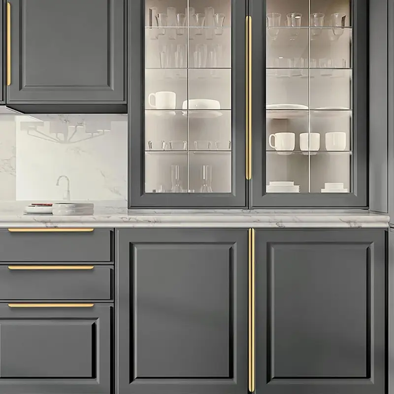Gold Black Hidden Handles Long Kitchen Cabinet Pulls Drawer Knobs Aluminum Alloy Furniture Handles Cupboard Pulls Wardrobe Pulls - Image 6