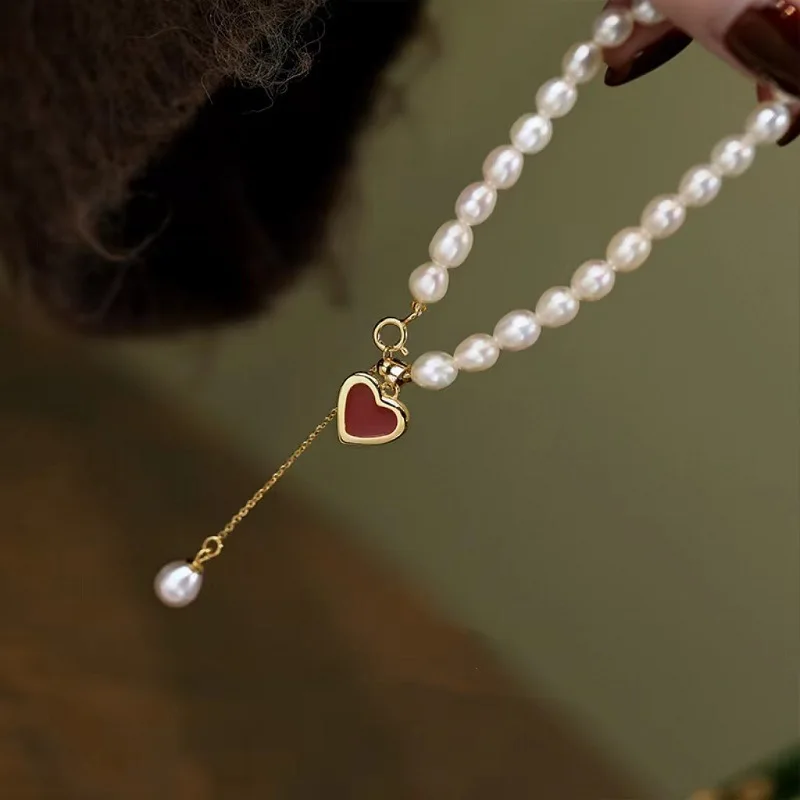100% Natural Freshwater Pearl Romantic Love Heart Female Jewelry Set For Women Necklace Bracelet Birthday Gifts No Fade Cheap 5