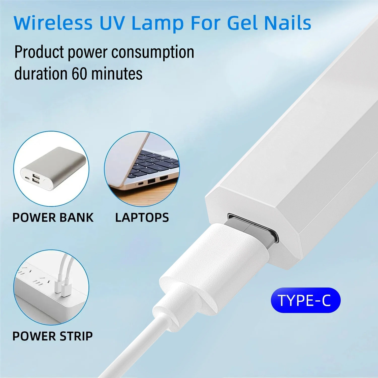 휴대용 네일 드라이어, USB 미니 네일 드라이어 램프, 180mAh 배터리 UV LED 네일 램프, 모든 네일 젤 경화에 적합, 적용 가능한 제품