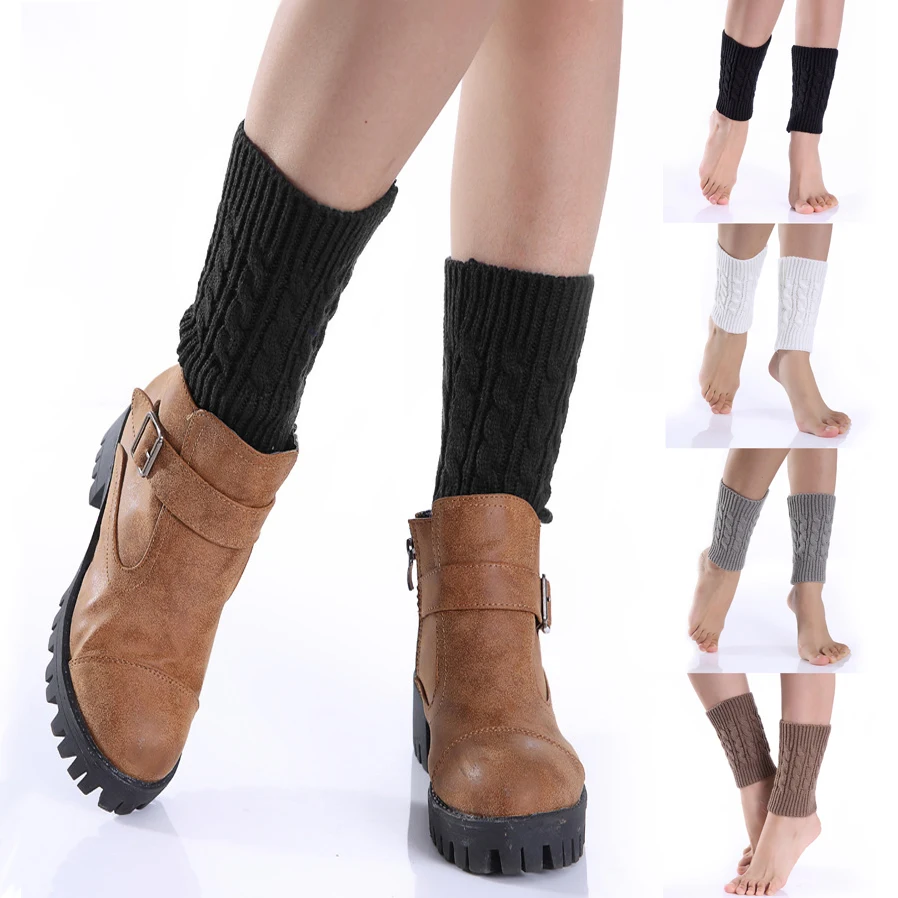 

Trendy Knitted Decorative Boot Cover Short Socks Legging Women Boothose Leg Warmers