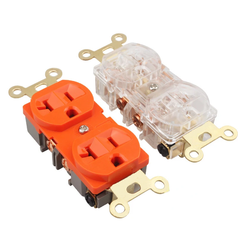 Rame Placcato Oro Ottone Spina Americana Presa Di Corrente Accessori Filtro Audio Hifi 86 Scatola Inferiore 20A 125V