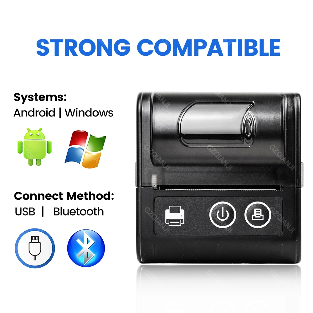 Mini Bluetooth Thermal Printer Wireless Protable 58mm Receipt Bill POS Printer Loyverse POS Free App on Android Small Business