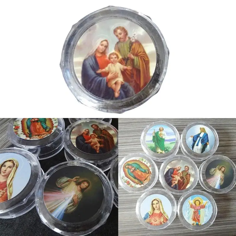 367A 10pcs Plastic Storage Box for Round Beads Catholic Rosary for Cross Religious Ne