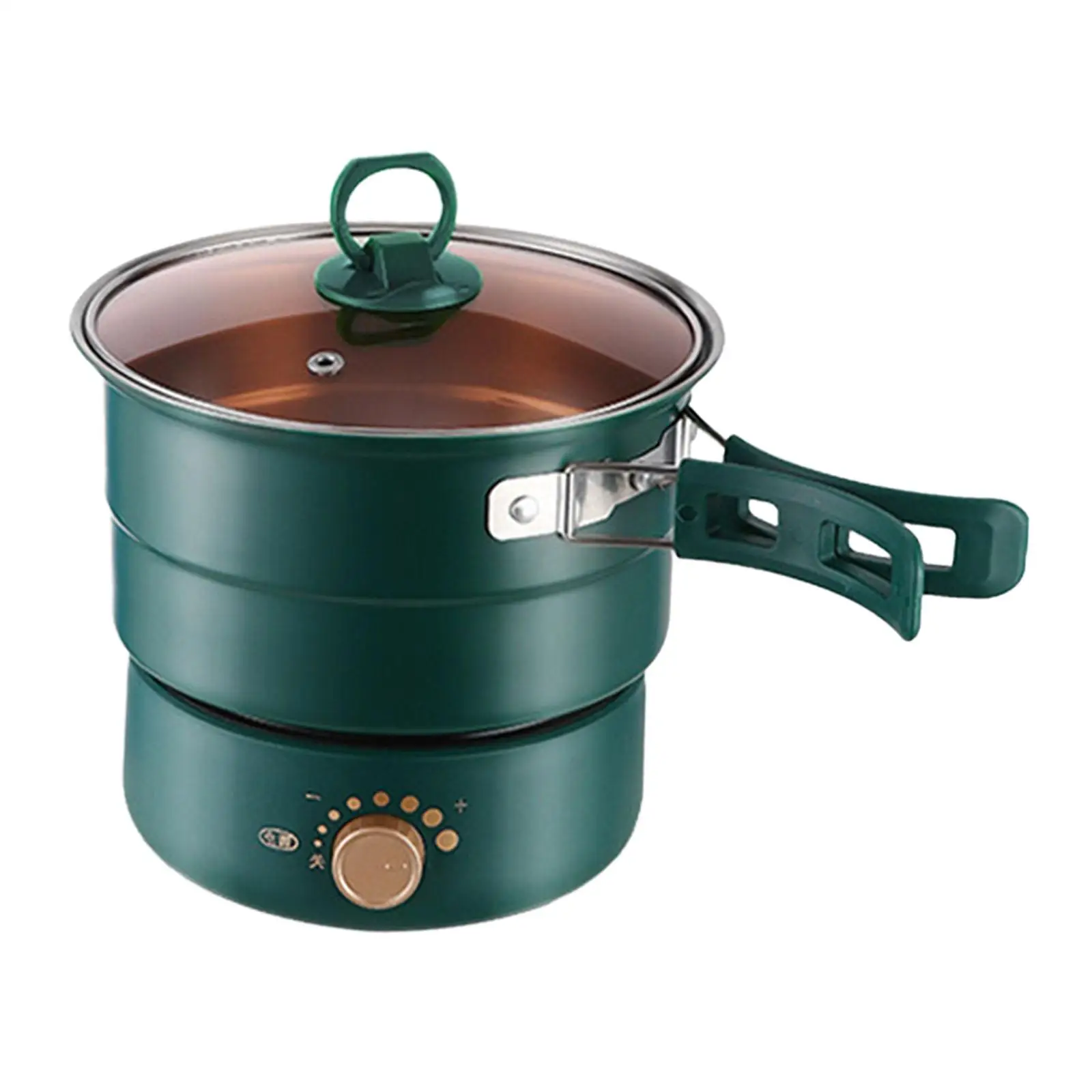 Electric Split Cooking Pot Electric Hot Pot Frying Pan Multifunctional Folding Pot for Dorm Camping Soup Eggs Porridge