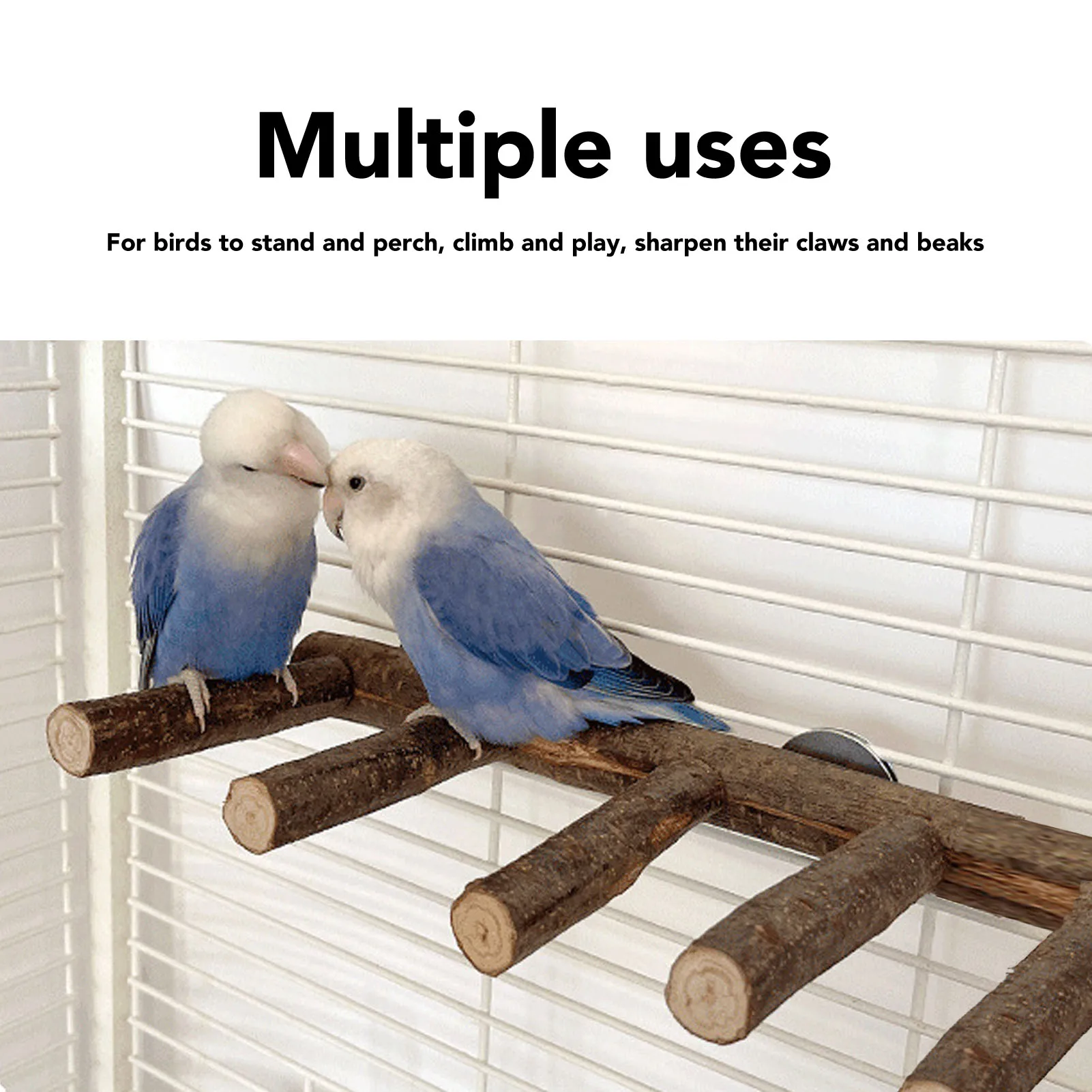 Bird Wooden Ladder Grinding Claws Multi Step Ladder Parrot Perch For Small Medium Parrot 7 Step
