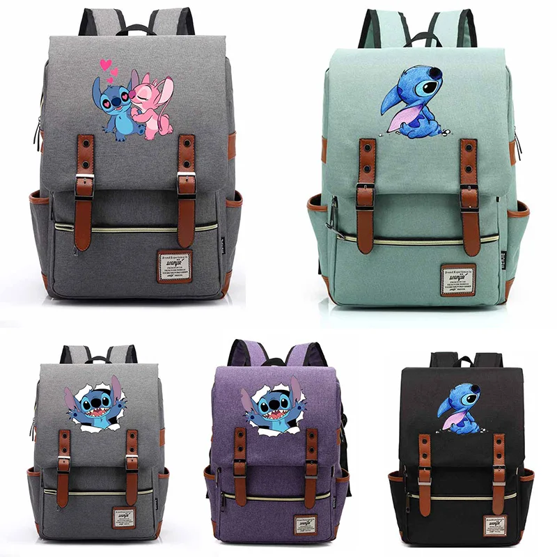 

Disney Lilo Stitch Vintage Students SchoolBags Backpacks Laptop Women Men Travel Bags Teenager Bookbag College Backpack