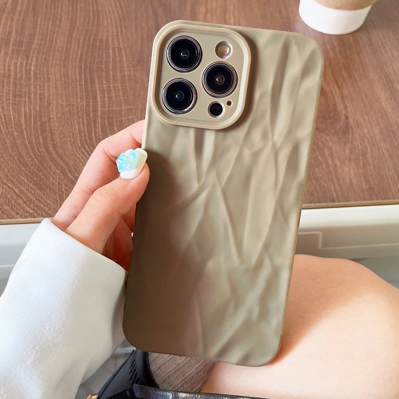 thumbnail image 1 of Coque de téléphone à motif pliable souple, étui pare-chocs en Silicone pour iPhone 11 12 13 14 15 Pro Max X Xs XR Max Plus, 1 of 5