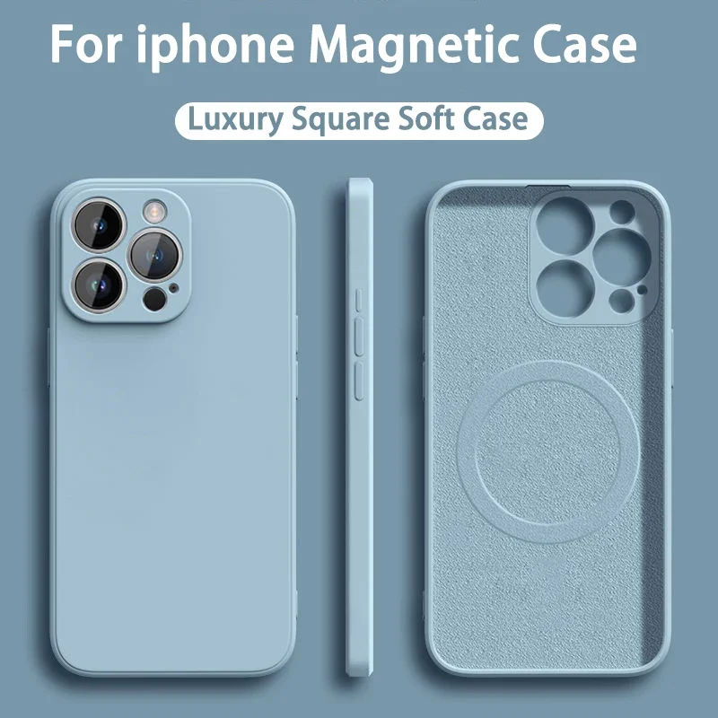 MagSafe Magnetic Wireless Charging Liquid Silicone Phone Case - Soft Back Cover