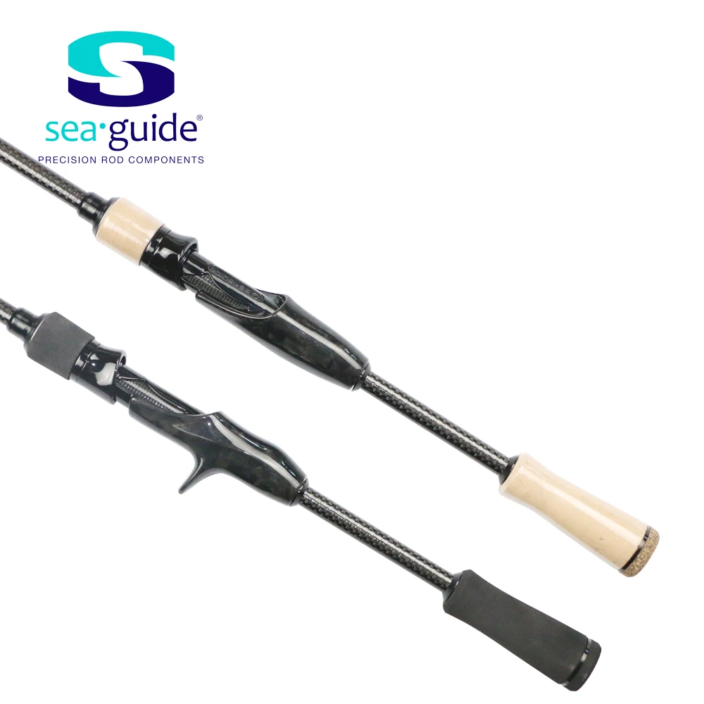Pro Bomesh SeaGuide Carbon Fiber Reel Seat EVA 2A Grade Cork Butt Grip  Handle Kit Spinning Casting DIY Fishing Rod Accessory