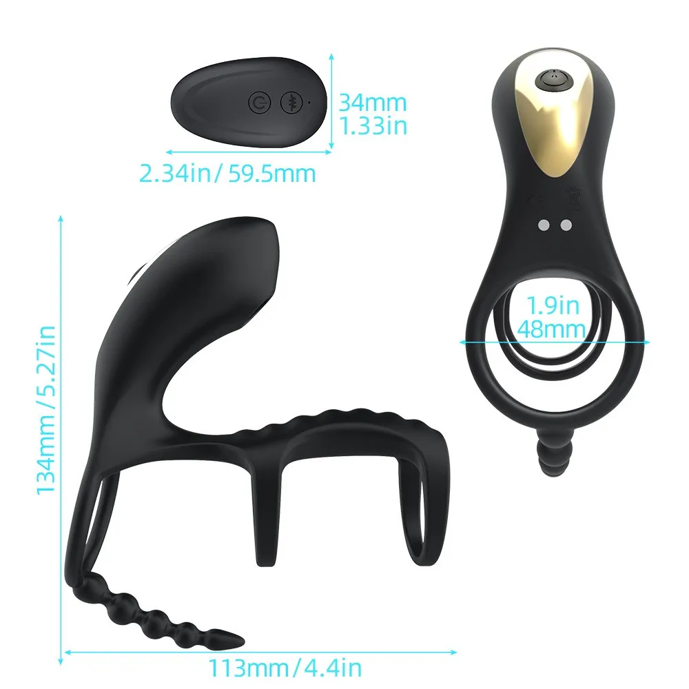 Vibrating Clitoral Sucking Ring And Triple Male Toy Stimulator_voghion.com