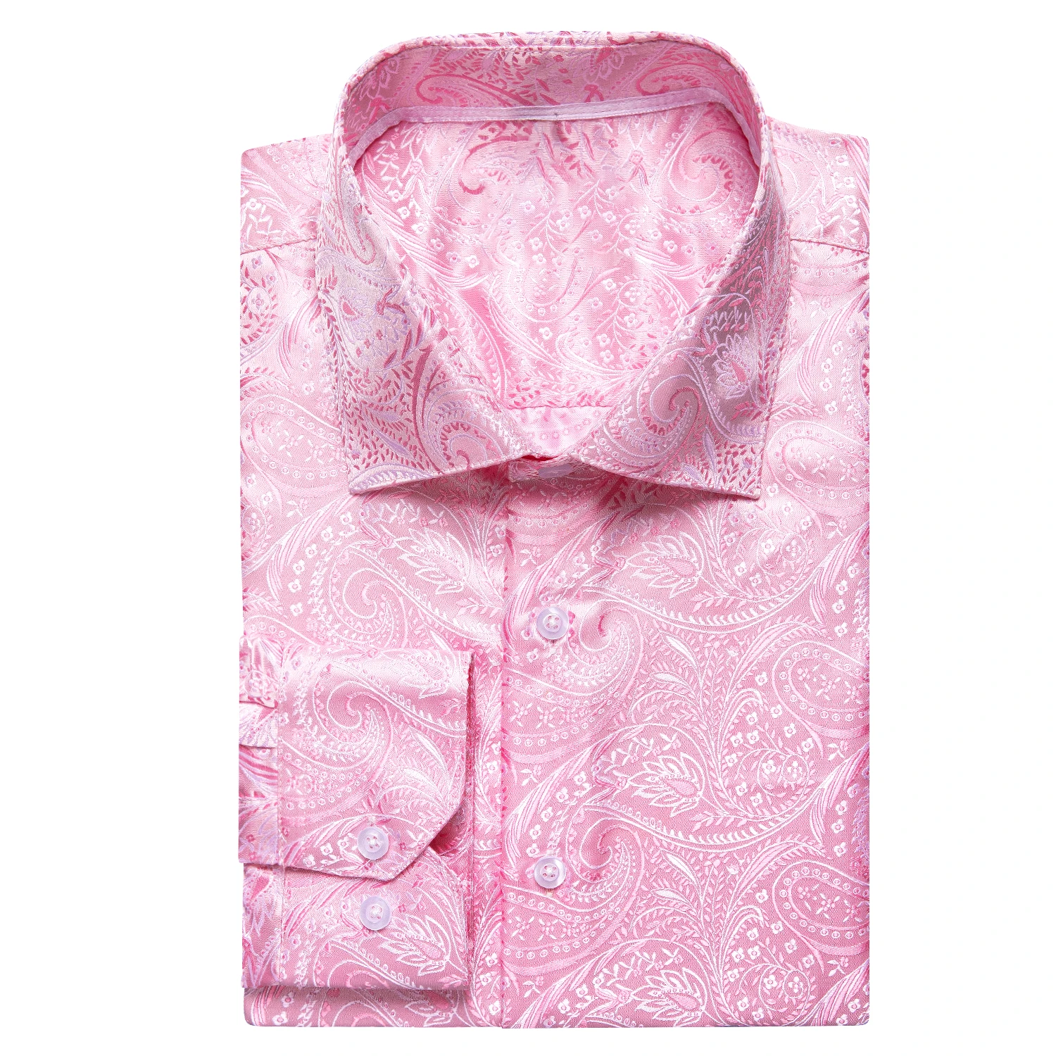 【超美品】　シルク　プリント長袖ピンク　ブラウス ジャケット 男性用ピンク,ブルー,レッド,グリーン,ゴールドの長袖ジャカード