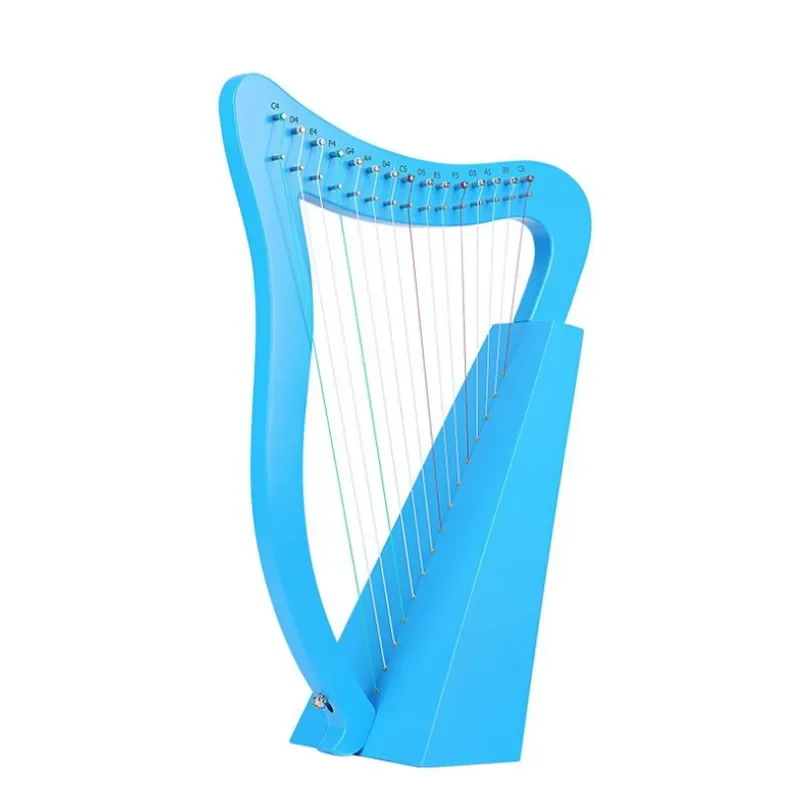 New15 Tone Chromatic Portable Small Harp Wooden Lyres Harp with Accessories Beginner Stringed Instruments Nice Gifts Pink Blue