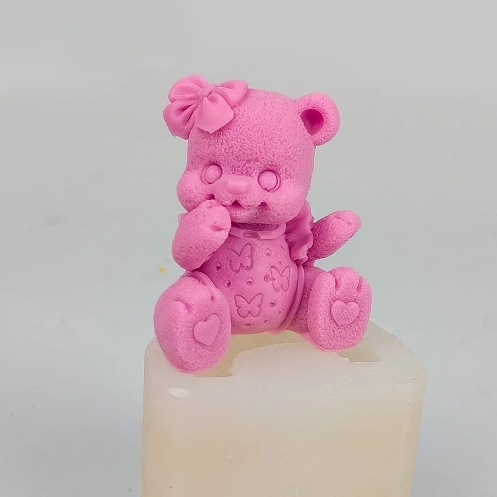 

3D форма, искусственная силиконовая форма, милая маленькая плюшевая животная, форма в форме цемента, форма для помадки, инструменты для выпечки тортов