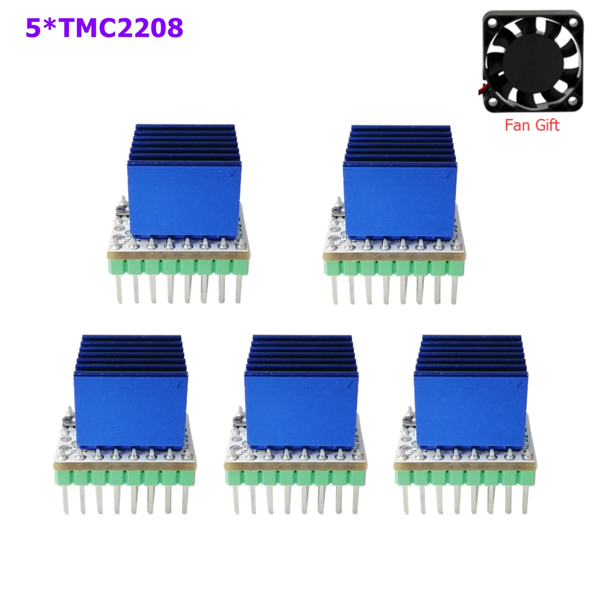 5x Stepper Motor Driver TMC2208 For 3D Printer Motherboard Packed with Heat Sink 