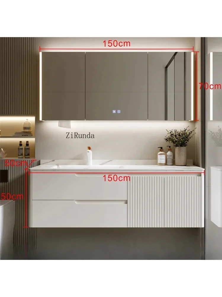 Style Smart Bathroom Cabinet Vanity with Sink Shelves Storage Mirror Cabinets Simple Furniture Arredo Bagno FYBC