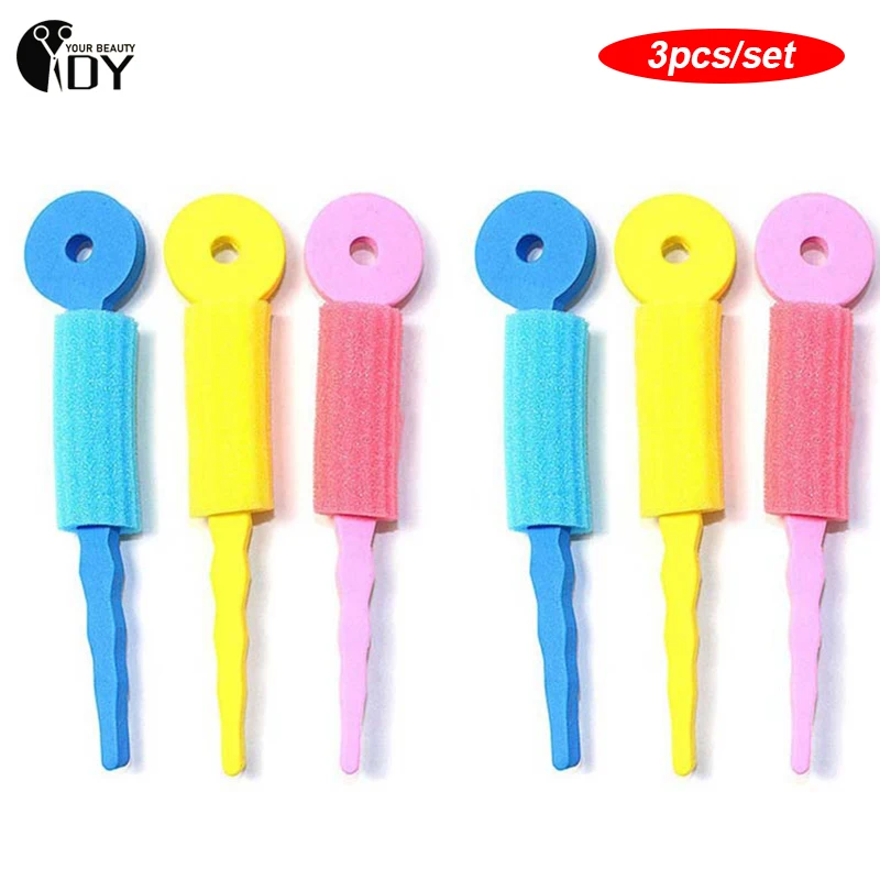 3PCS Hair Care Foam Rollers Magic Sponge Soft Foam Heatless Curls For Women Long Natual Hair Cling Curly Styling DIY Tools hair styling tool hair curling tools