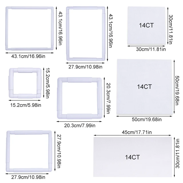 Square Embroidery Hoop,Universal Plastic Embroidery Snap Frame