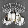 Bathroom Storage Rack Wall Mounted Non Perforated Corner Storage Rack Home Bathroom Shampoo Cosmetics Storage Drain Basket 1