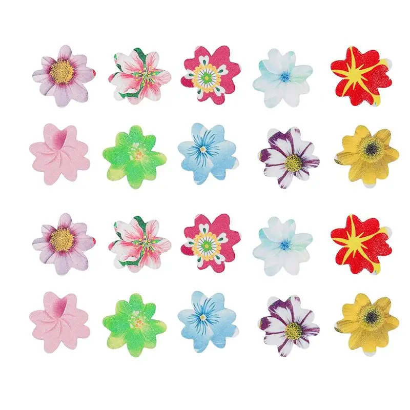 120pcsEdibleRicePaperFlowersWaferPaperFlowerColorfulCupcake
