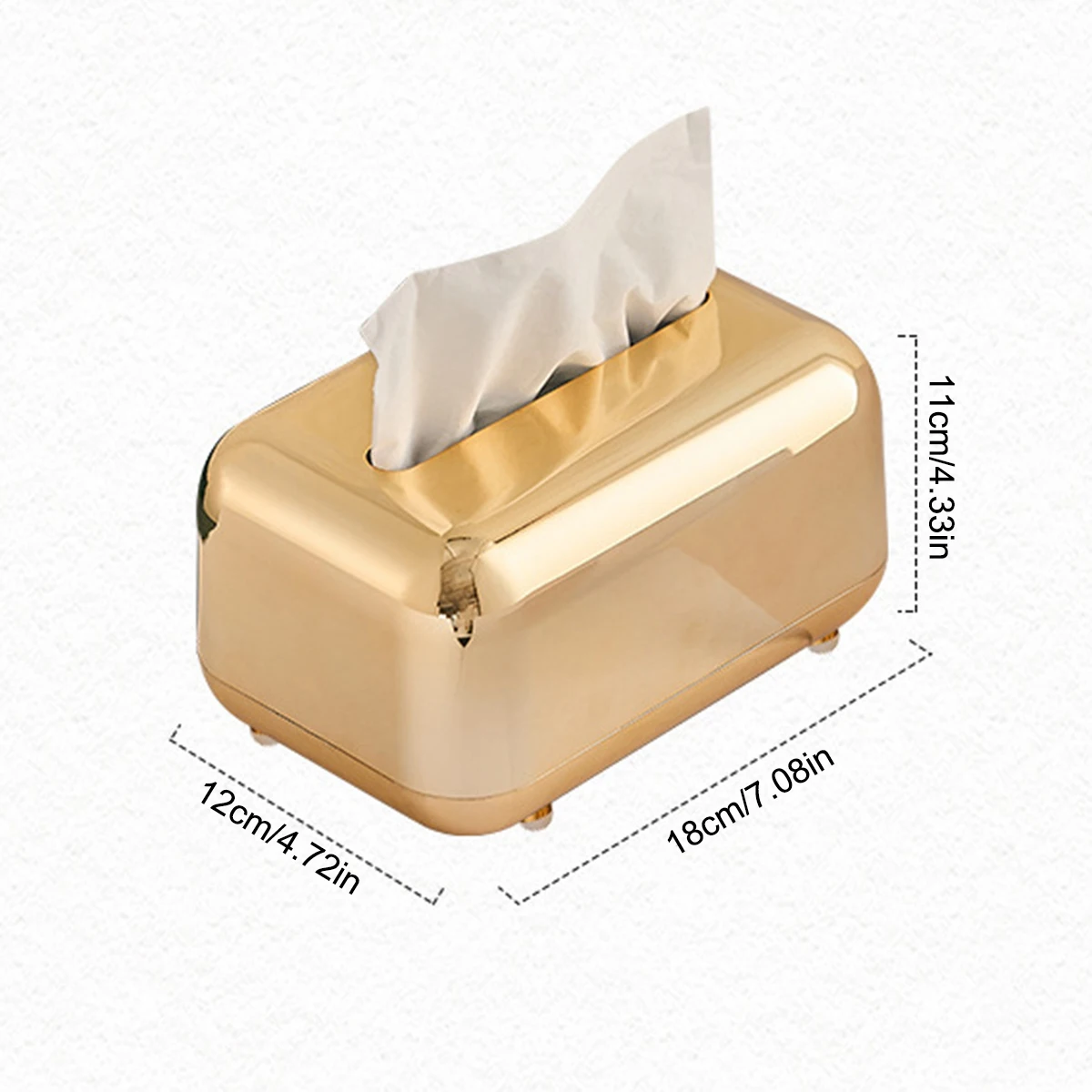 Luxury Gold Tissue Boxes Paper Napkin Holder Desk Tissue Case Craft Organizer Kitchen Tissue Box 2