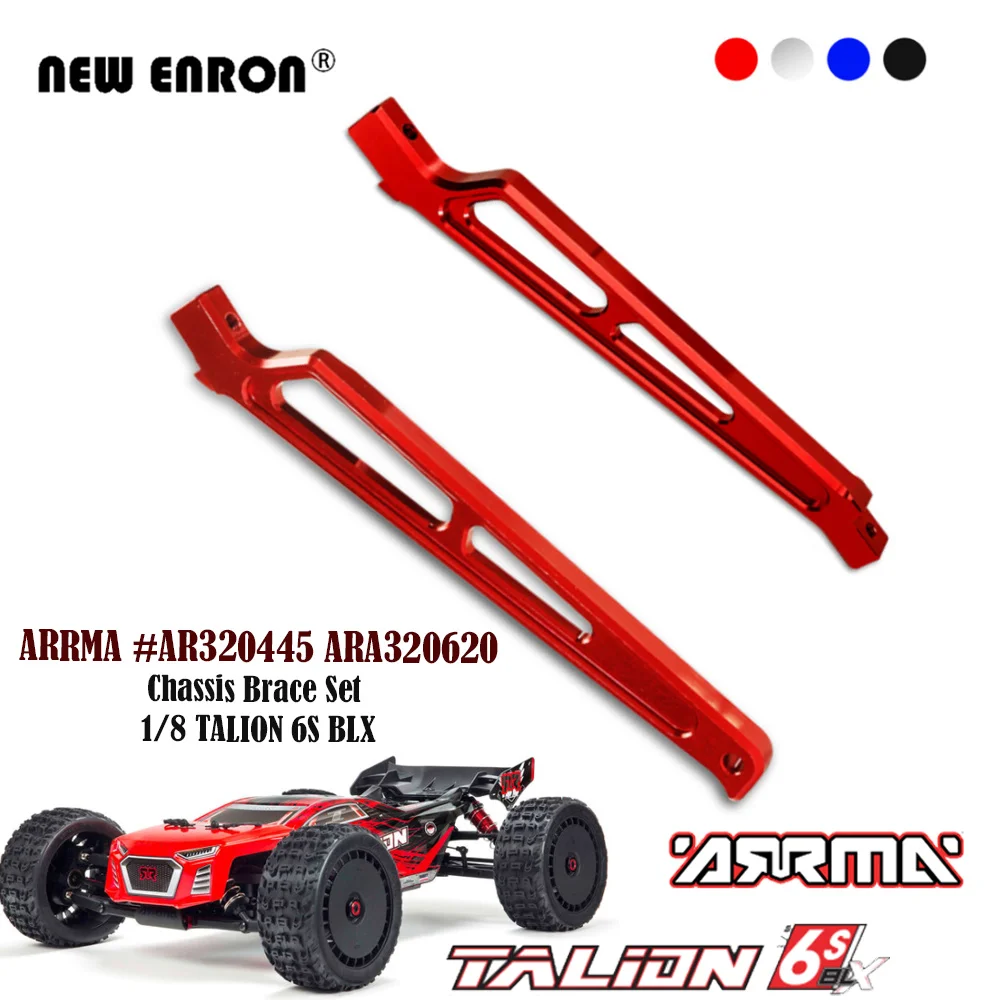 Aluminum Alloy RC Chassis Brace Set For ARRMA 1/7 & 1/8 Scale Cars - Front & Rear Support Rods, Red, CNC Machined - View #11