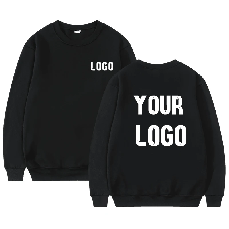 DIY Customise Your Brand Logo Unisex Trend Casual Top Custom Crew Neck Pullover Personalised Sweatshirt Custom Gift Shopping