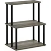 Turn-N-Tube 3-Tier Toolless Kitchen Storage Shelf, French Oak Grey/Black 1