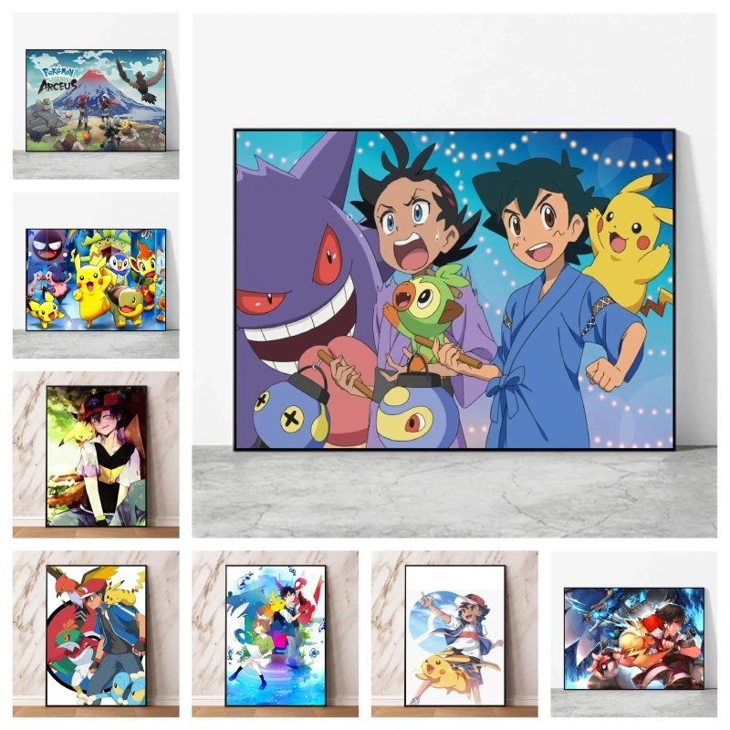 

Canvas Artwork Painting Pokemon Pikachu Classic Picture Poster Home Children Gifts Living Room Decoration Paintings