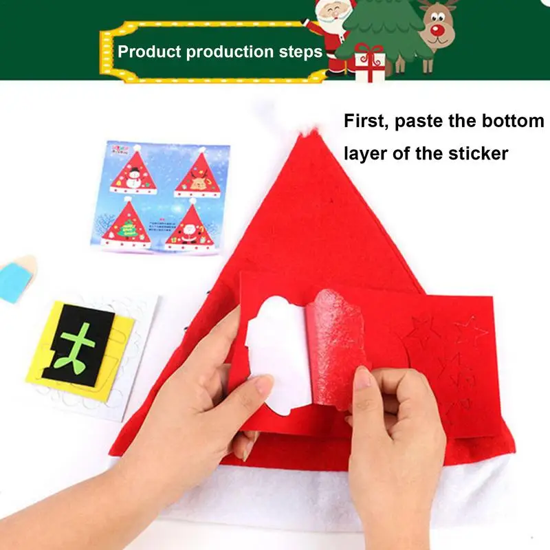 Christmas Hat Handmade Set Cartoon Christmas Hat Making Kit Children Kit Holiday Craft Supplies For Home