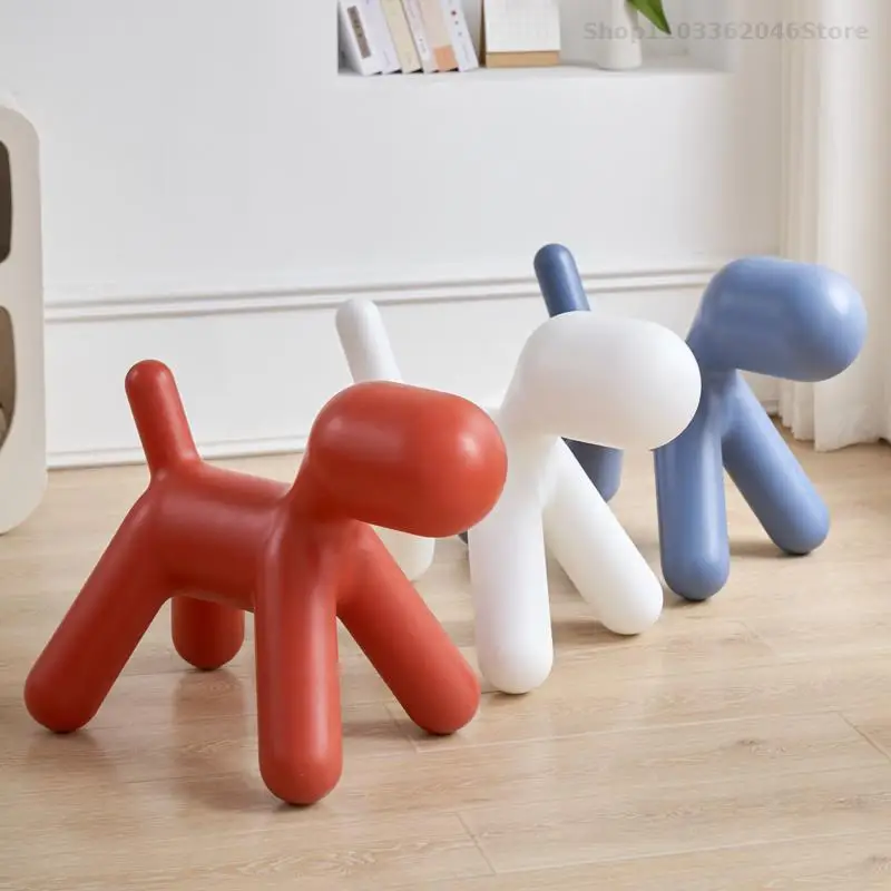 Nordic Style Blow Dog Style Children's Chair Simple Household Living Room Small Stool Animal Seat Kindergarten Cartoon Puppy
