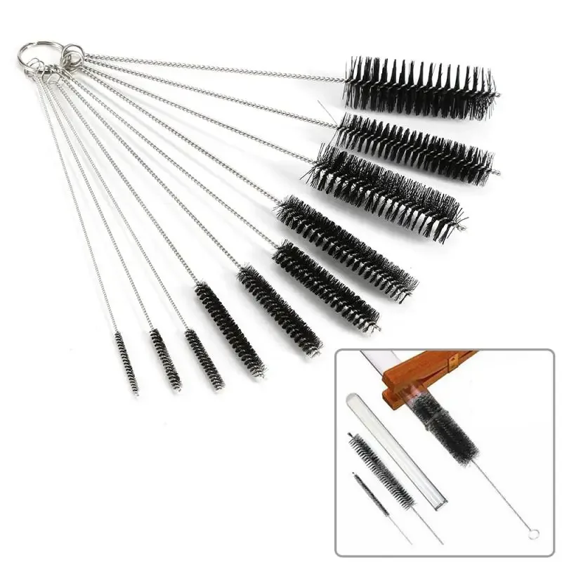 

10pcs Household Cleaning Tools Nylon Tube Brushes Cleaning Brush Set Bottle Tube Pipe Small Tube Bottle Straw Washing Cleaner