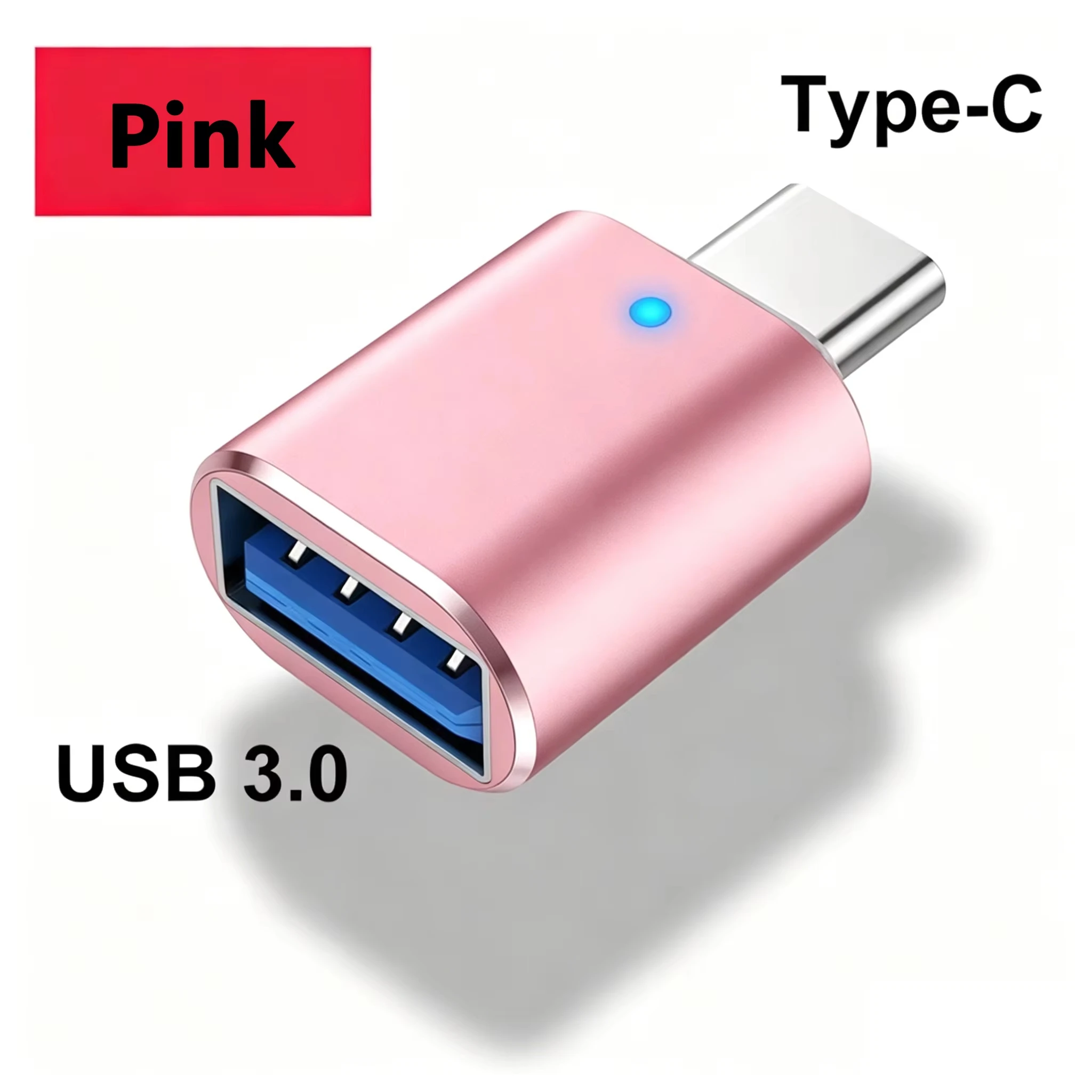 Versatile USB-A to Type-C Male Adapter with USB 3.0 and OTG Support for Charging and Connectivity