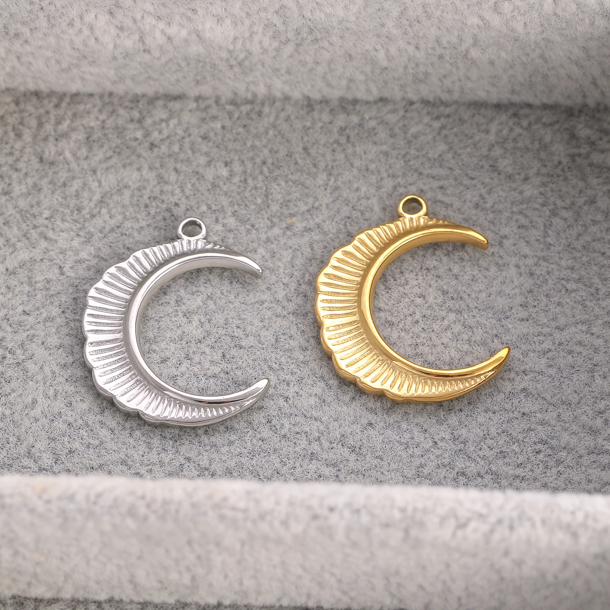 3 Stück Großhandel Edelstahl Guss Sonne Mond Stern Charms Sternenlicht Anhänger DIY Halskette Armband Ohrringe Schmuck Zubehör – Detail 10
