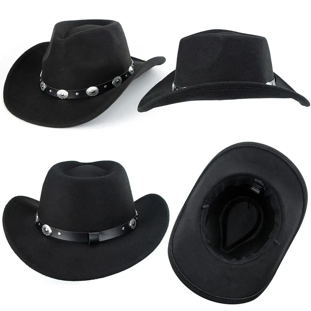 Cowboy Hats Vintage Upturned Brim Western Cowboy Hats