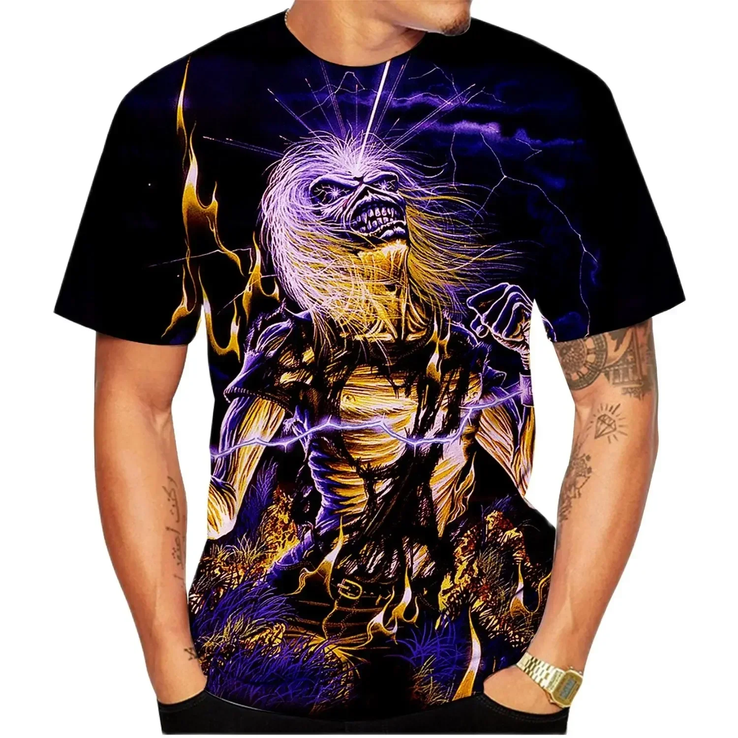 

Classic Gothic Vintage Horror Skull 3D Print T Shirt New Fashion Men's T-shirts Hip-Hop Streetwear Harajuku Men Short-Sleeved